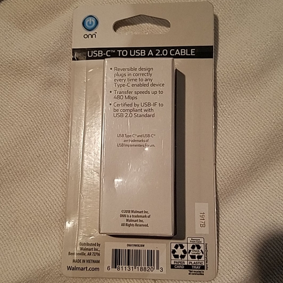 Onn 3 ft USB-C to USB A 2.0 Cable - Picture 7 of 11
